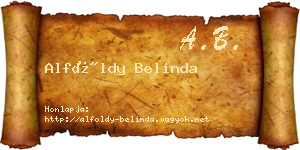 Alföldy Belinda névjegykártya